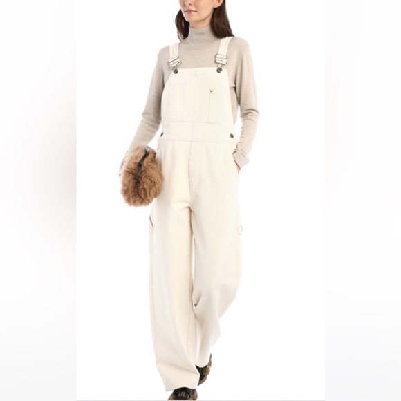 MaxMara Denim - Weekend MaxMara label cut Denim Overalls Color: off-white Size: IT38 US4